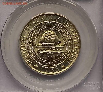США 50 центов 1936 MS66 200 лет г.Норфолк - 2