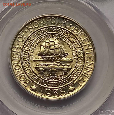 США 50 центов 1936 MS66 200 лет г.Норфолк - 1