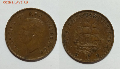 Брит.Южная.Африка 1 пенни 1945 г Георг VI - 26.04 - IMG_20230414_200800