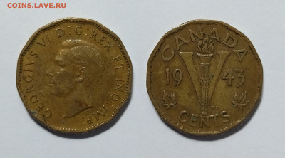 Канада 5 центов 1943 года Георг VI бронза - 26.04 - IMG_20230415_114044