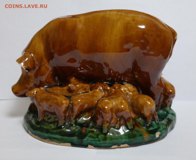 свинья с поросятами обливная керамика. Старая гжель? - SAM_1565.JPG
