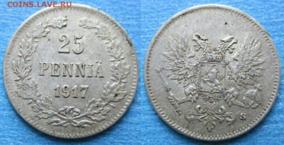 Финляндия 25 пенни 1917 до 28-04-23 в 22:00 - Финляндия 25 пенни 1917    214-К108-7964