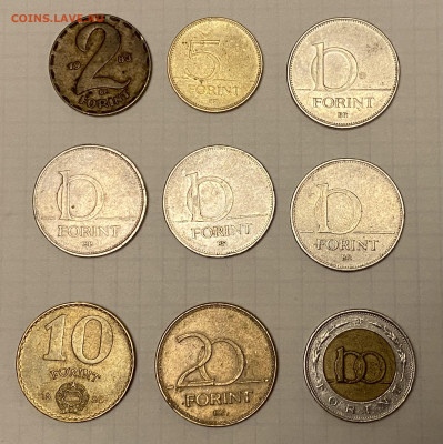 9 монет Венгрии. До 30.04.23 22:00 - 31589D11-C4F3-402C-A692-8594C100F7C0