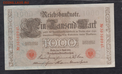 Германия 1910 1000 марок до 01 05 - 34