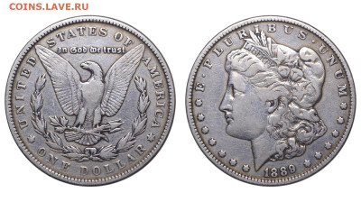 США. 1 доллар 1889 г. Морган. До 29.04.23. - Р1250