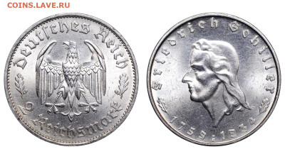 Германия. 2 марки 1934 г. Шиллер. До 29.04.23. - Р1326