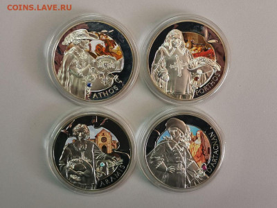 20 рублей 2009 Беларусь Мушкетеры(4шт), Ag925, до 05.05 - ЯЯ Мушкетеры-2