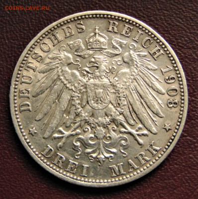 Бавария. 3 марки 1908. - BAY-1908-.JPG