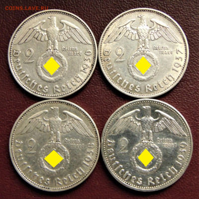 Германия. 2 марки 1936, 1937, 1938, 1939. - DSC04264.JPG