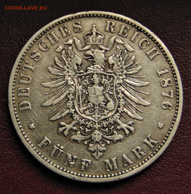 Пруссия. 5 марок 1876 C. - PR-1876C-.JPG