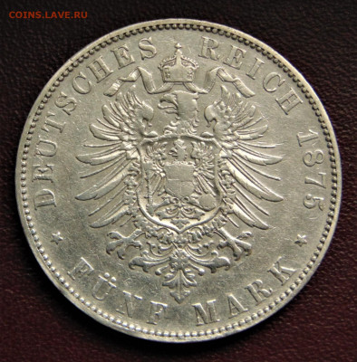 Саксония. 5 марок 1875. - SA-1875-.JPG