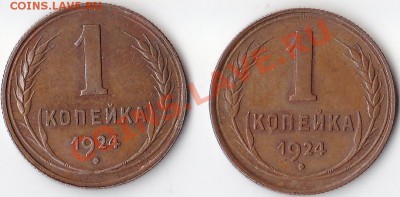 1 копейка 1924г. 2 шт. - 1 копейка 1924г.