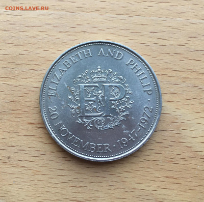 Крона Шайба Великобритания 25 пенсов 1972 Королевская свадьб - IMG_7737.JPG