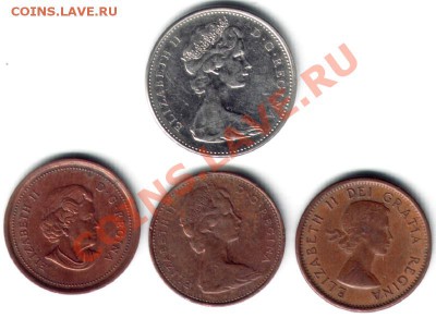 №5 Канада,4монеты:1ц, 5ц.Разные портреты.До22.12.2011 в22-00 - Канада-1