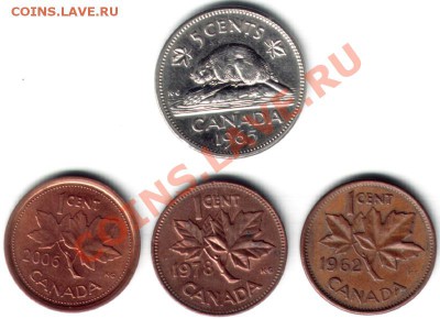 №5 Канада,4монеты:1ц, 5ц.Разные портреты.До22.12.2011 в22-00 - Канада-2