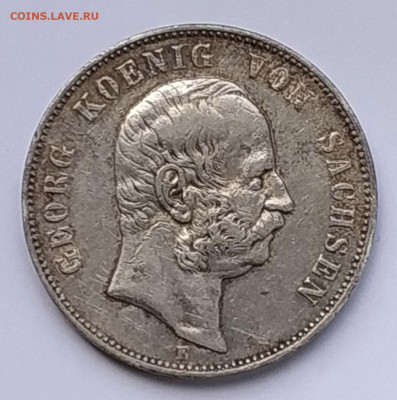 Саксония 5 марок 1903 года Е (оценка, интерес) - ав бел