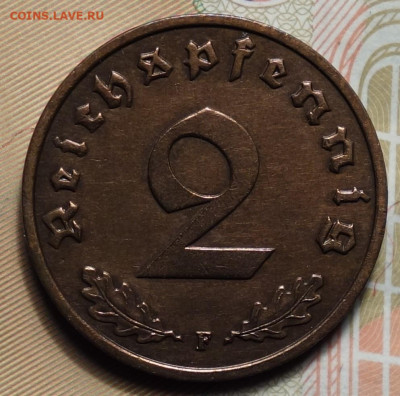 2 рейхспфеннинга 1938 F 17.05.2023г в 22-00 - 1938 F реверс.JPG