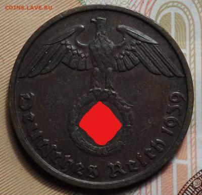 2 рейхспфеннинга 1939 В 17.05.2023г в 22-00 - 1939 В реверс1
