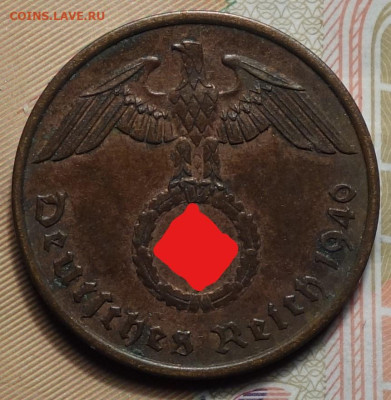 2 рейхспфеннинга 1940 А 17.05.2023г в 22-00 - 1940 А аверс (2)