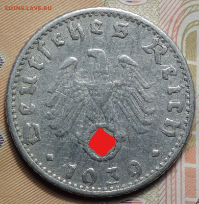 50 рейхспфеннингов 1939г Е 17.05.2023г в 22-00 - 1939 Е аверс (2)