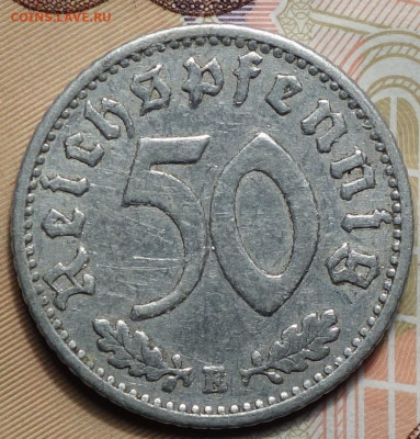 50 рейхспфеннингов 1939г Е 17.05.2023г в 22-00 - 1939 Е реверс.JPG