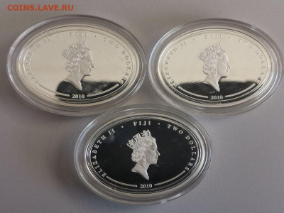 2 доллара 2010 Фиджи, Подводные лодки (3шт), Ag999, до 18.05 - ЯЯ Подвод.лодки-2