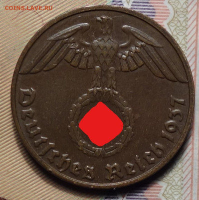 1 рейхспфеннинг 1937г Е  17.05.2023г в 22-00 - 1937 Е аверс (2)