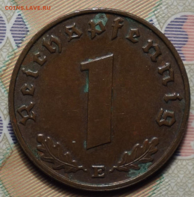 1 рейхспфеннинг 1938г Е 17.05.2023г в 22-00 - 1938 Е реверс.JPG