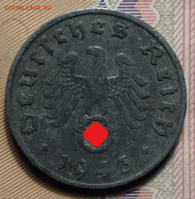 1 рейхспфеннинг 1943г D 17.05.2023г в 22-00 - 1943 D аверс (2)