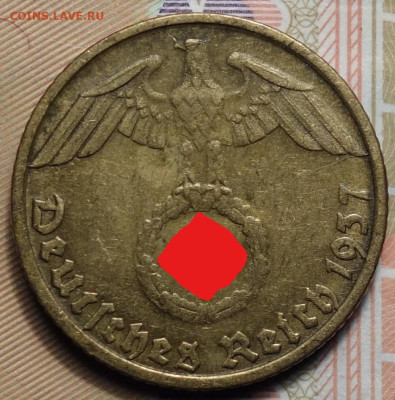 5 рейхспфеннингов 1937г D 17.05.2023г в 22-00 - 1937 D аверс (2)