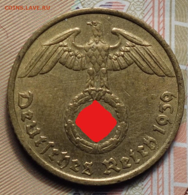 5 рейхспфеннингов 1939г Е 17.05.2023г в 22-00 - 1939 Е аверс (2)