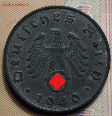 5 рейхспфеннингов 1940г G 17.05.2023г в 22-00 - 1940 G аверс (2)
