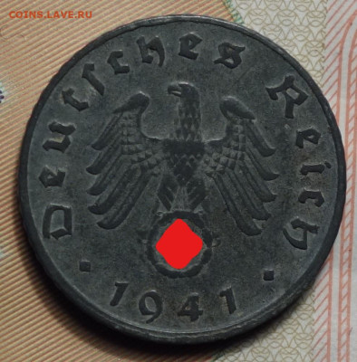 5 рейхспфеннингов 1941г J 17.05.2023г в 22-00 - 1941 J аверс (2)