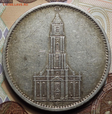5 рейхсмарок 1934г Е Кирха  17.05.2023г в 22-00 - 1934 Е Кирха аверс.JPG