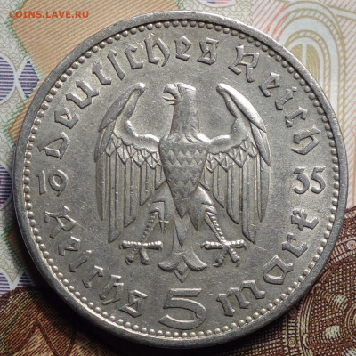 5 рейхсмарок 1935г А Гинденбург 17.05.2023г в 22-00 - 1935 А Гинд реверс.JPG