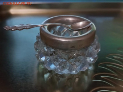 Серебряная сахарница с ложечкой - са 4