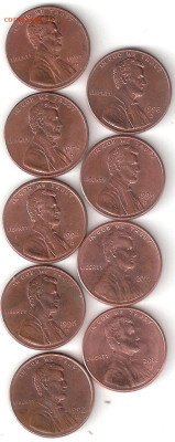 США: Одноцентовики 4 подборки Фикс - США 1 Цент 9шт Р 009