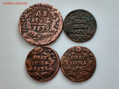 Денга 1739, полушка 1735 (3 шт) - 59