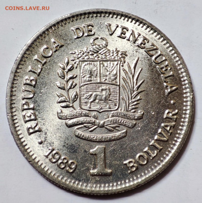 Венесуэла 1 боливар 1989 до 22.05.2023 в 22.00 - Венесуэла 1 боливар 1989а