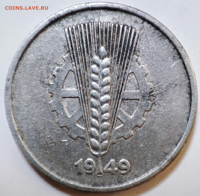 ГДР 10 пфеннигов 1949А до 22.05.2023 в 22.00 - ГДР 10 пфеннигов 1949А4а