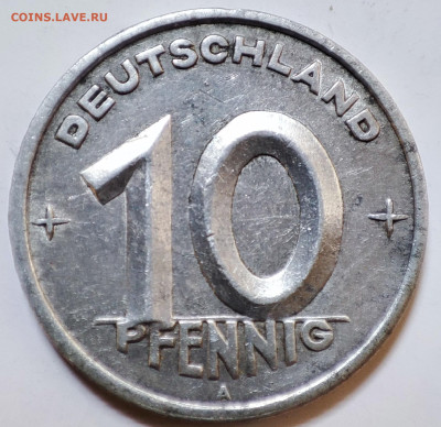 ГДР 10 пфеннигов 1949А до 22.05.2023 в 22.00 - ГДР 10 пфеннигов 1949А3а