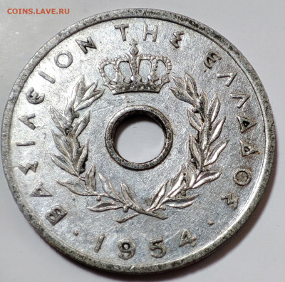 Греция 10 лепт 1954 до 22.05.2023 в 22.00 - Греция 10 лепт 1954е