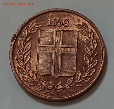 Исландия 1 эйре 1958 до 22.05.2023 в 22.00 - Исландия 1 эйре 1958в
