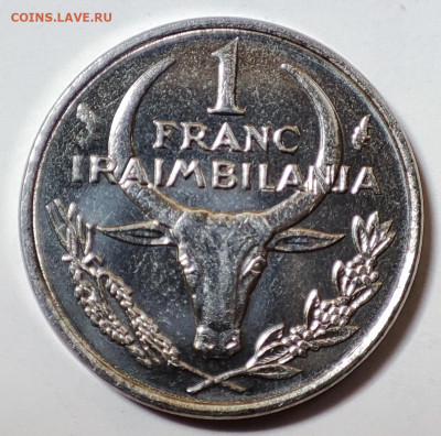 Мадагаскар 1 франк 1986 до 22.05.2023 в 22.00 - Мадагаскар 1 франк 1986
