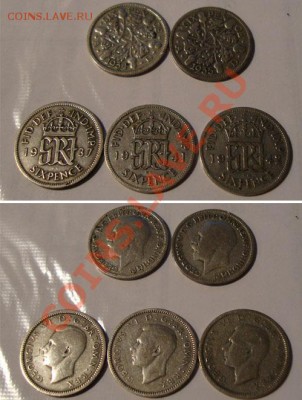 Маленькие иностранные монеты из серебра - 01-GB-6PENCE