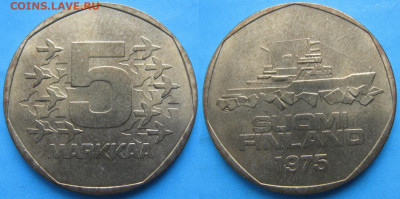 Финляндия 5 марок 1975 до 24-05-23 в 22:00 - Финляндия 5 марок 1975    B4