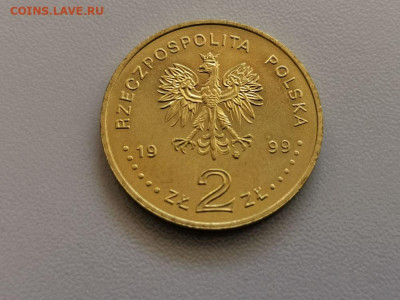2 злотых Польша 1999 Юлиуш Словацкий, до 27.05 - 1999 Словацкий-2