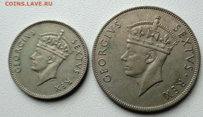 Восточная Африка 1 шиллинг 1952 года и 50 центов 1948 года - DSC00437.JPG