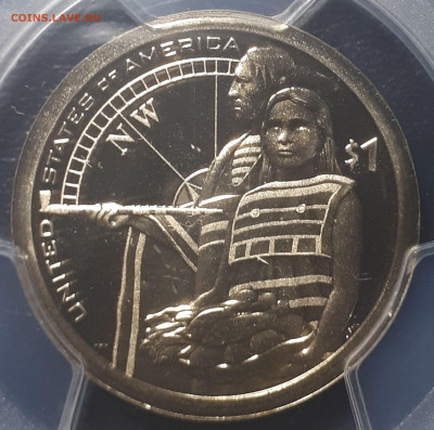 1 доллар 2014  Сакагавея . Помощь.  PCGS 69. ULTRA CAMEO - 20230521_210745