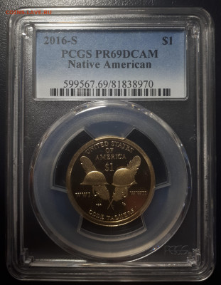 1 доллар 2016 Сакагавея . Радисты . PCGS 69. ULTRA CAMEO - 20230521_212223
